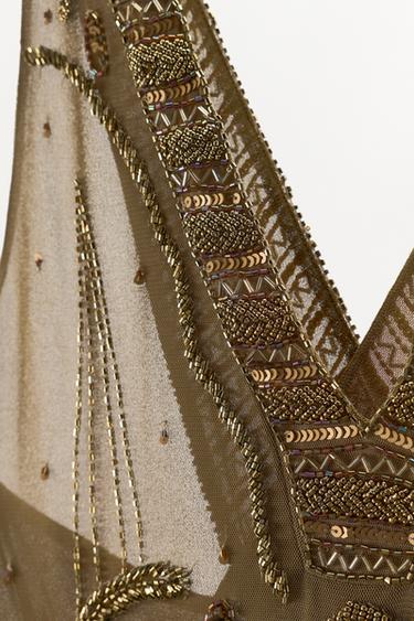 ROBE EN TULLE BRODÉE DE FANTAISIE - Or de Zara - Image 5