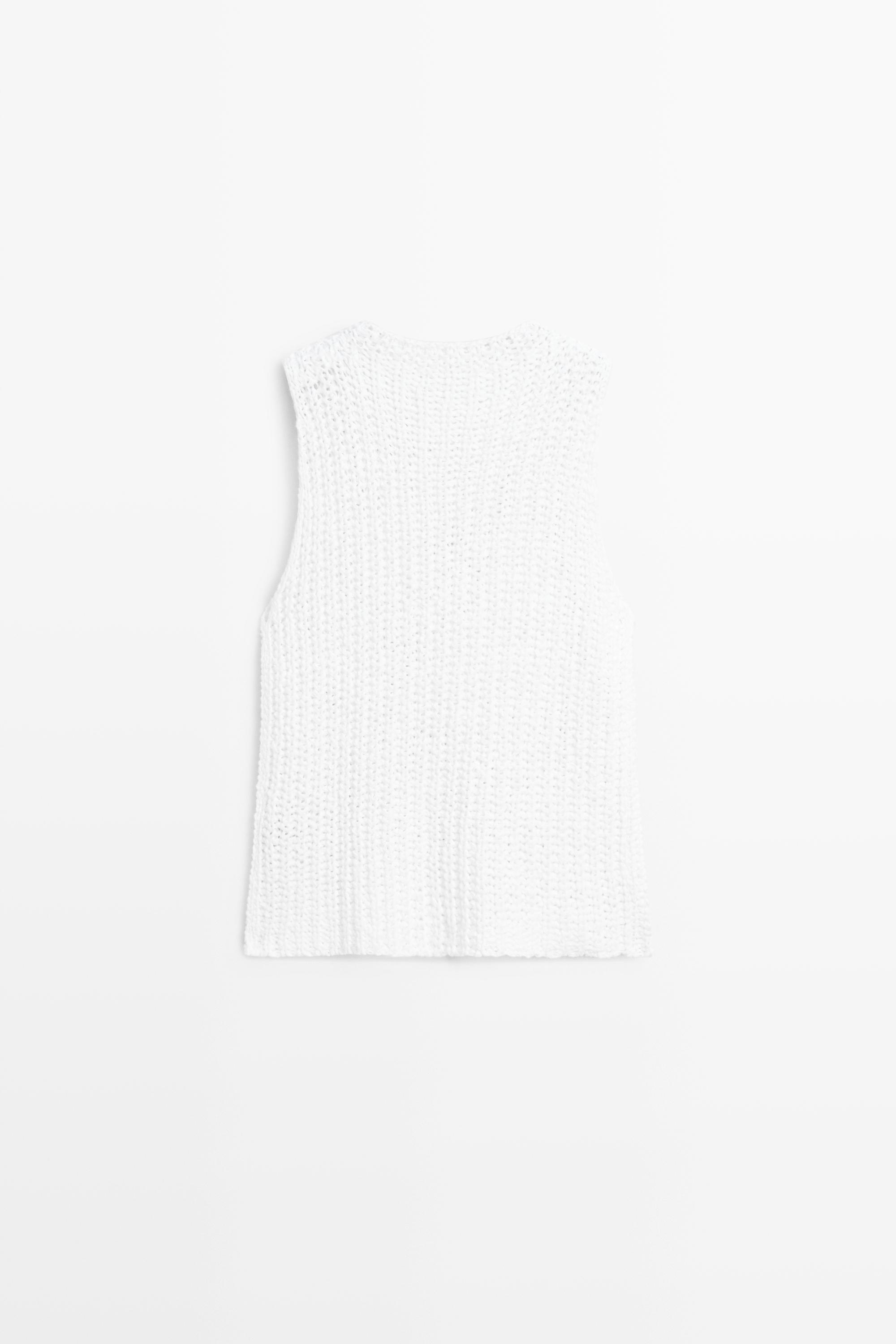Textured cotton knit top