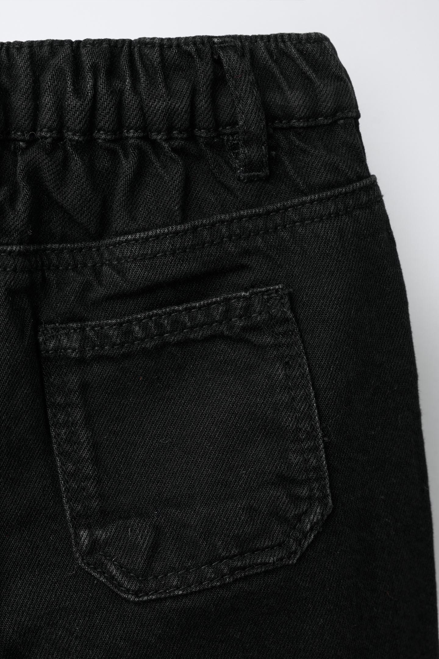 Детские джинсы Zara Culotte Jeans with Bow Detail, цвет: Чёрный — фото 5