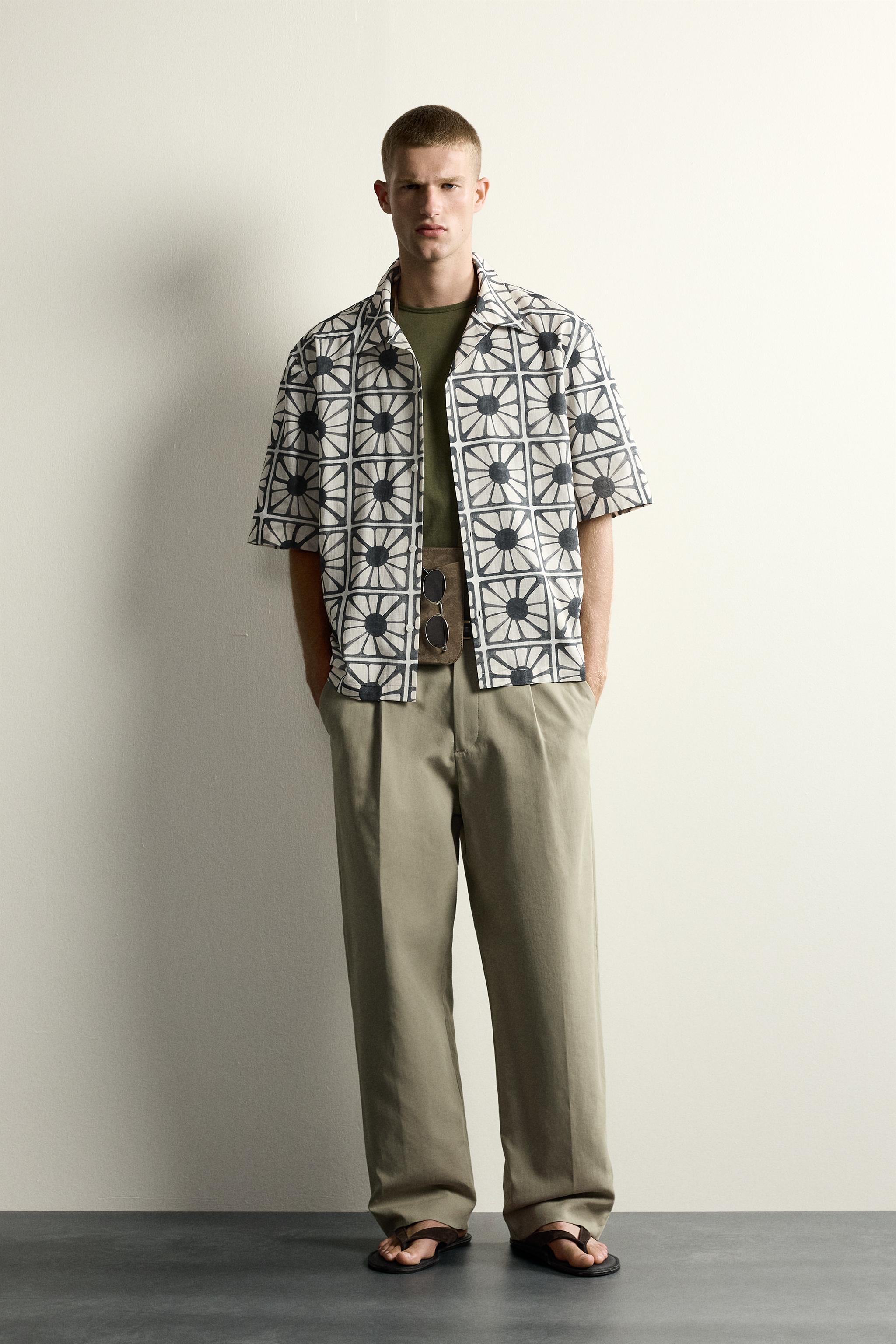 MOSAIC PRINT RELAXED FIT SHIRT - White | ZARA United States