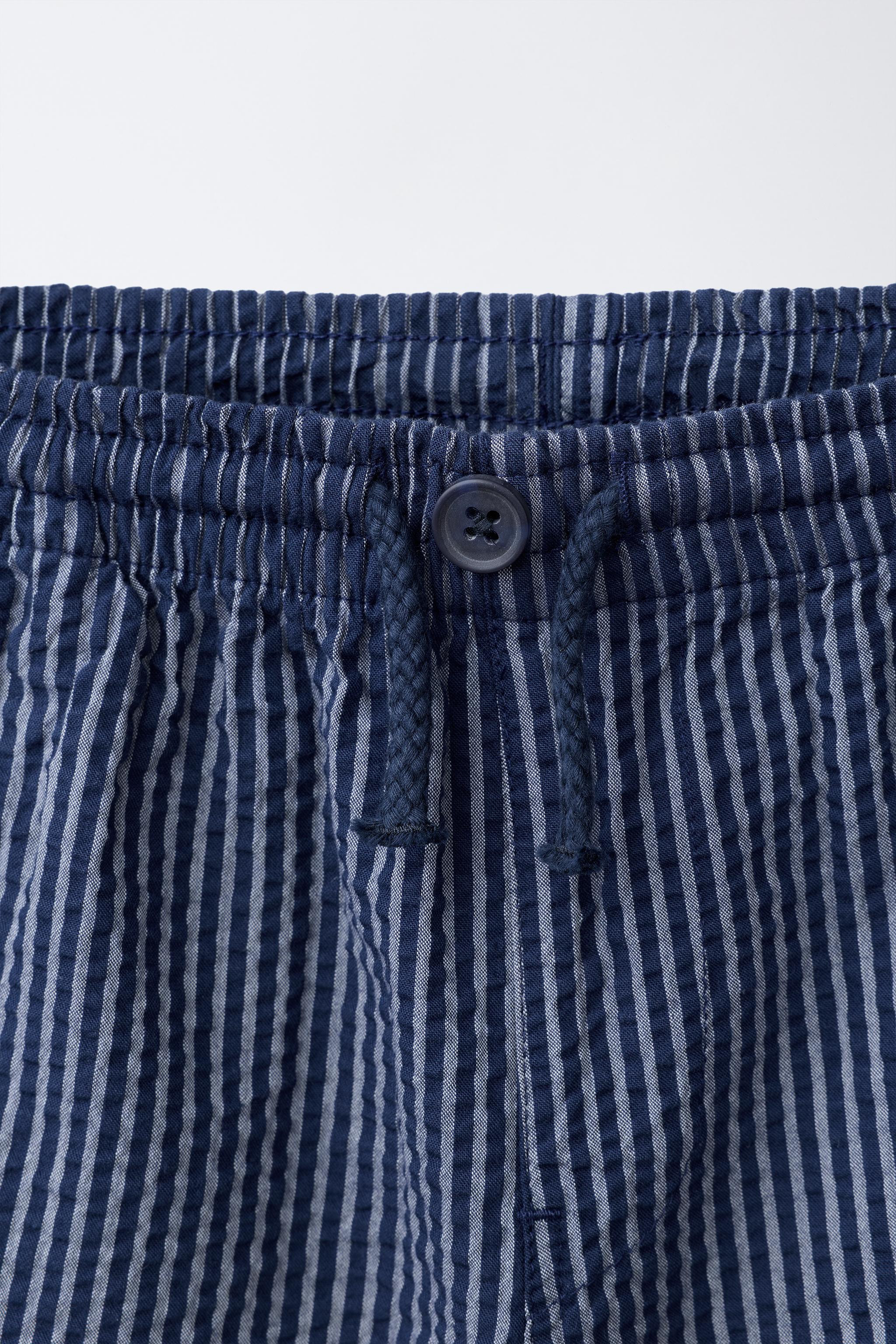 STRIPED SEERSUCKER PANTS
