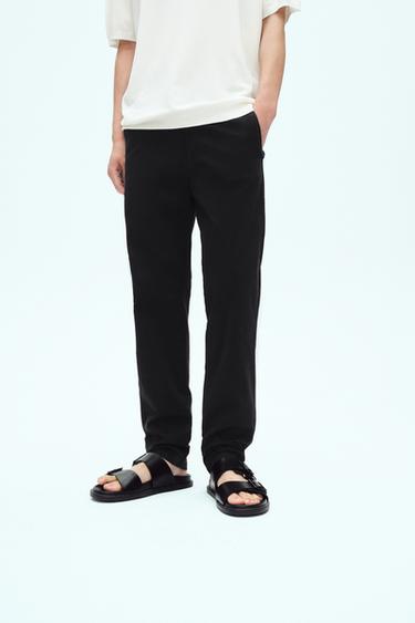 Zara SKINNY FIT 緊身休閒長褲 - 黑色
