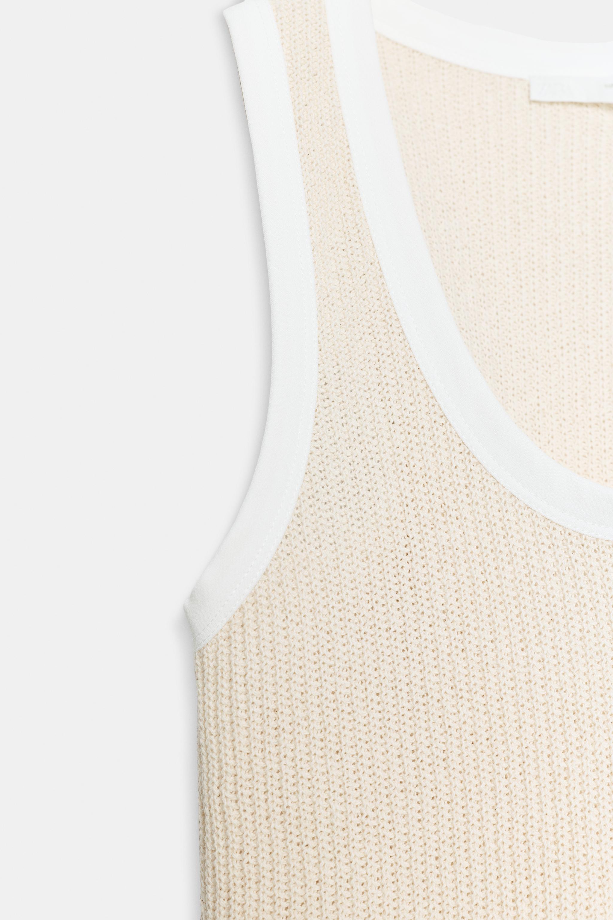 Женские топы Zara CONTRAST PIPING TOP — фото 9