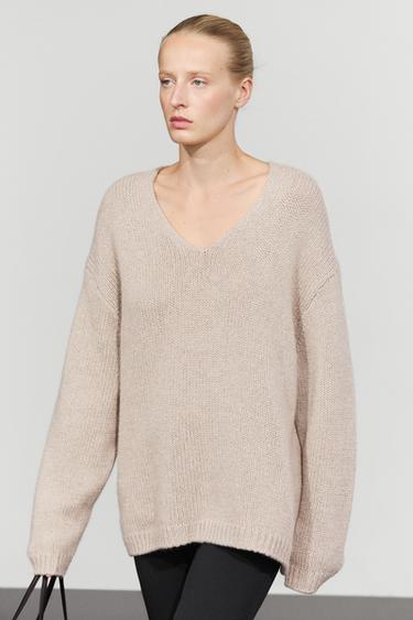 100% cashmere V-neck sweater — Mink 2