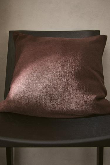 EFFEN LINNENMIX KUSSENHOES - Bruin van Zara