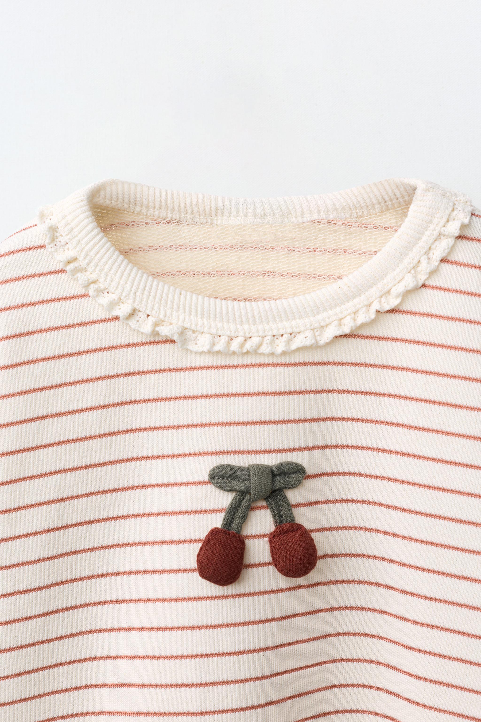 SWEAT À RAYURES ET CERISES