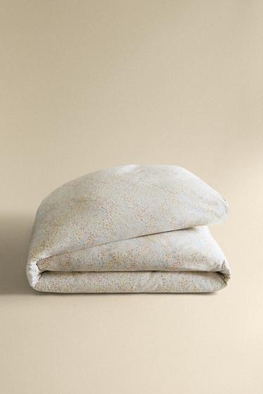 MINI FLORAL PRINT SATEEN DUVET COVER - Oyster-white by Zara - Image 4