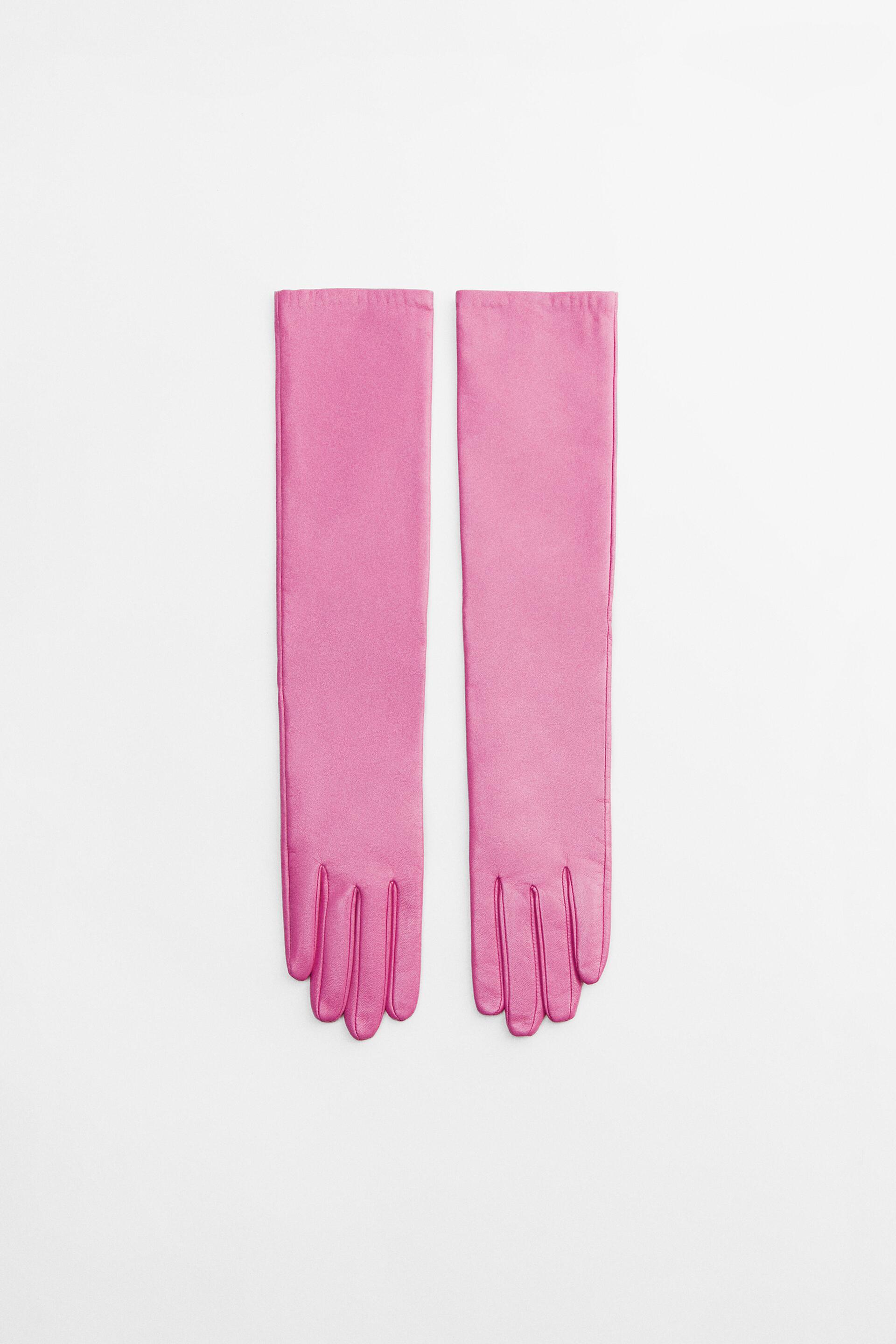 LEATHER GLOVES - Pink | ZARA United States