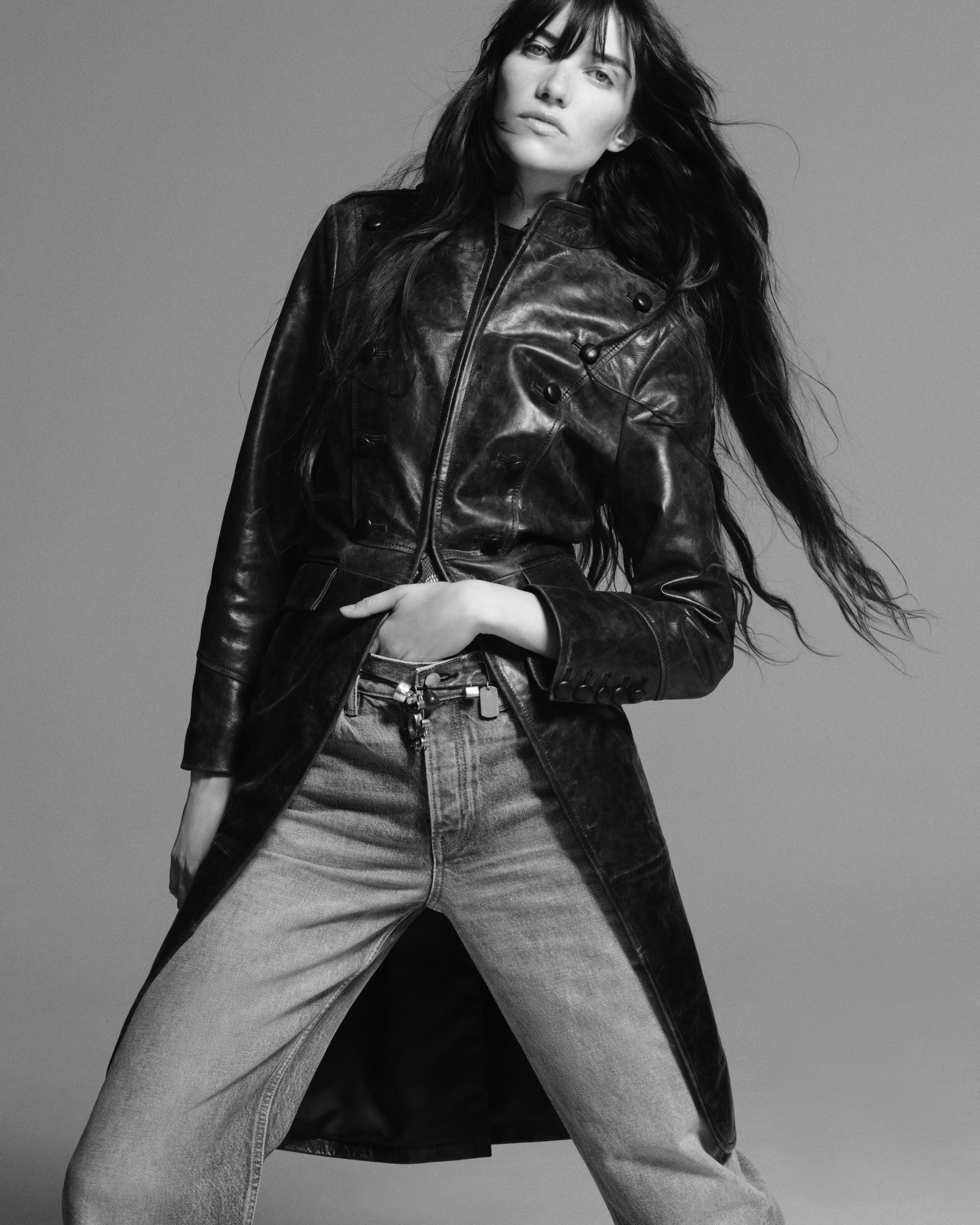 100% LEATHER ZW COLLECTION JACKET — Black