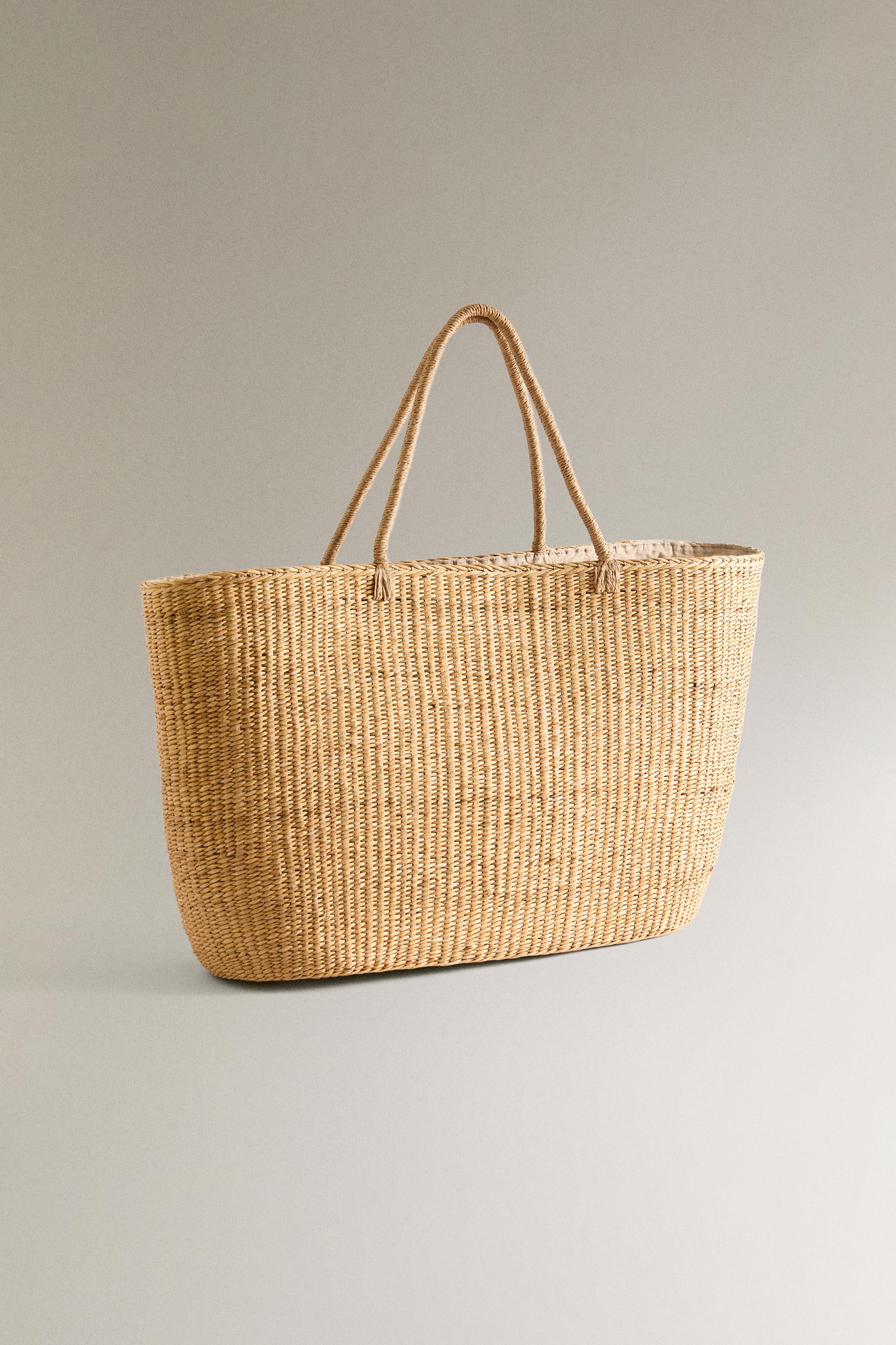カゴバッグ　ベージュ　ZARA ZARA - 新品未使用⭐︎ZARA ベージュショルダーカゴバッグの通販