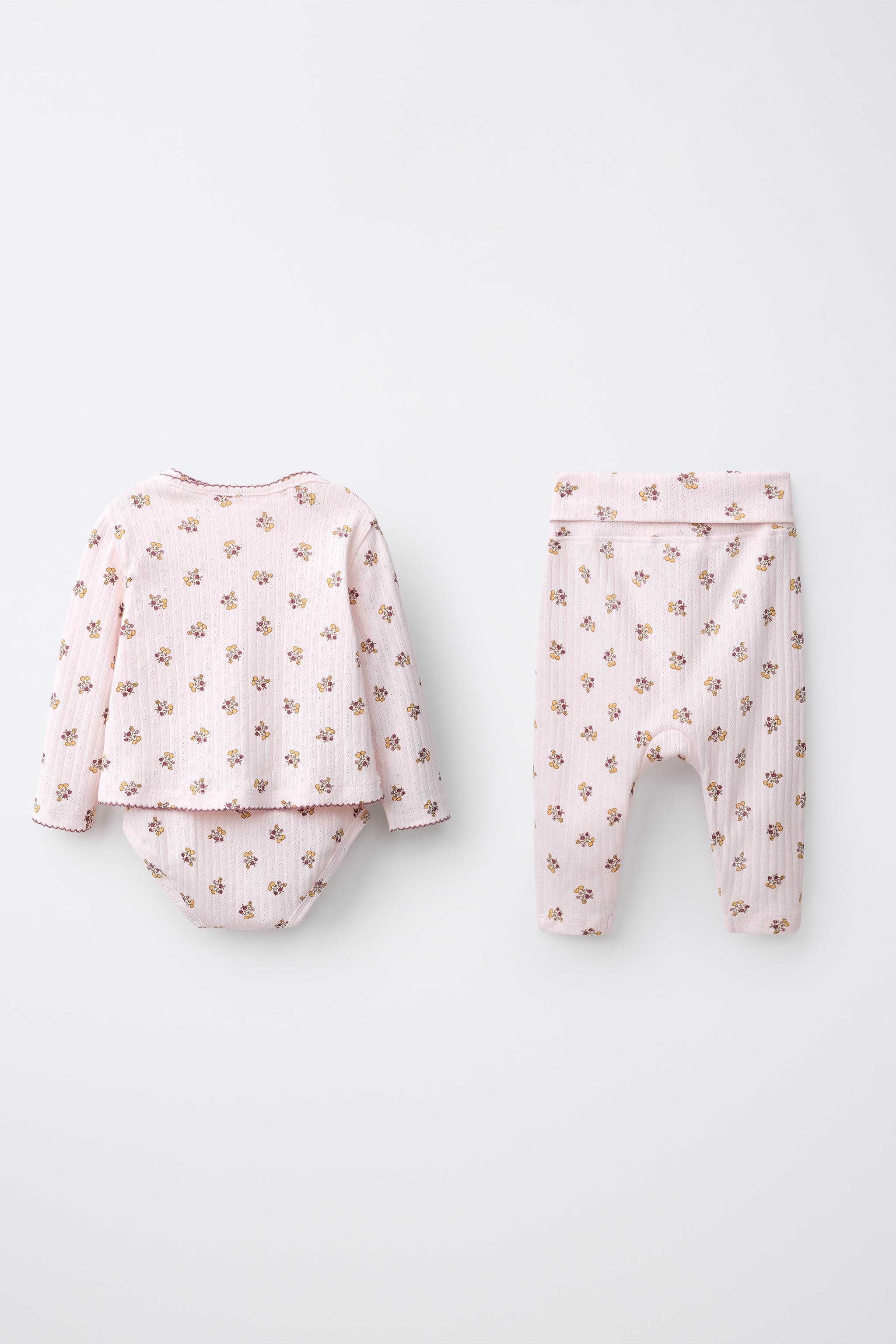 Детские куртки Zara FLORAL PRINT JACKET, BODYSUIT, AND LEGGINGS SET — фото 2