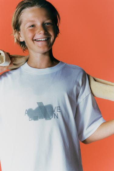Zara SPORTLIK LOGO T-SÄRK - Valge