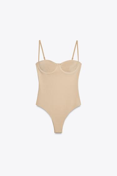 BODY LENCERO SATINADO - rosa claro de Zara