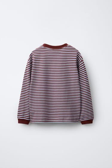 BENSIMON ® X ZARA STRIPED T-SHIRT - Burgundy by Zara - Image 1