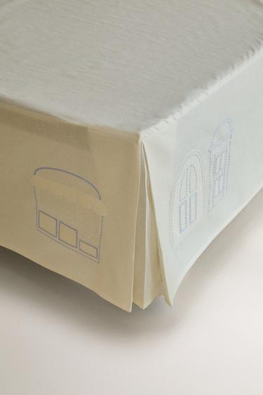 CACHE-SOMMIER ENFANT LIN ET COTON BRODÉ - Blanc cassé de Zara - Image 1