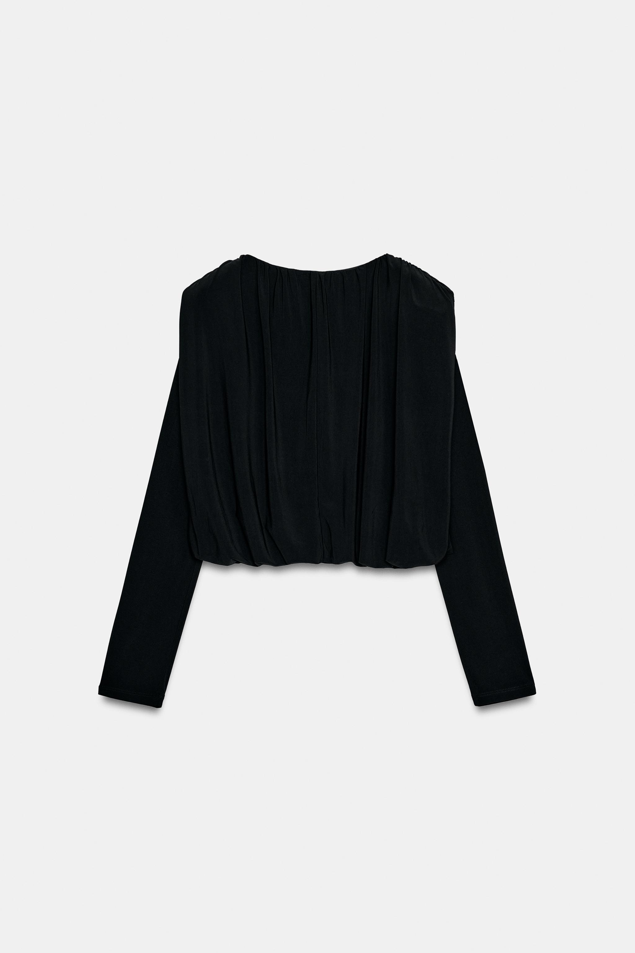 DRAPED SHOULDER-PAD TOP