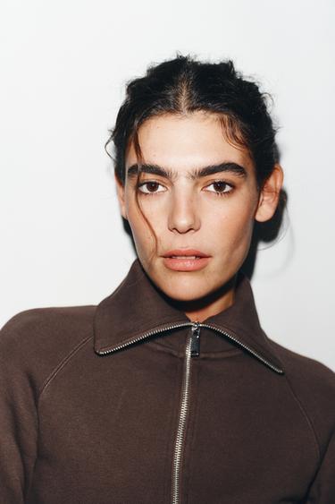 CHAQUETA FELPA CREMALLERA - Marrón de Zara