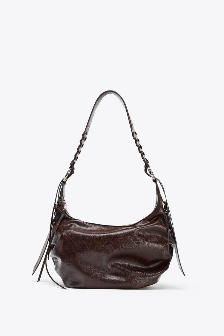 FRINGED SHOULDER BAG Burgundy Red ZARA Australia