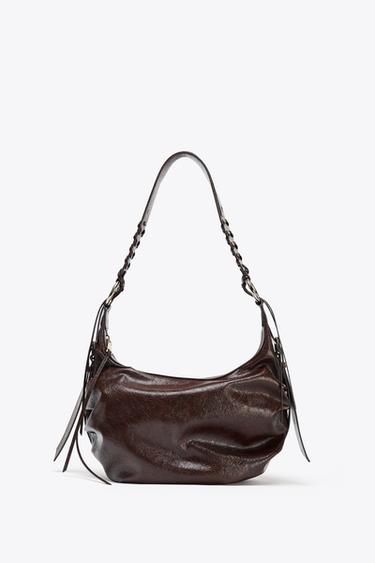 FRINGED SHOULDER BAG - Burgundy Red by Zara