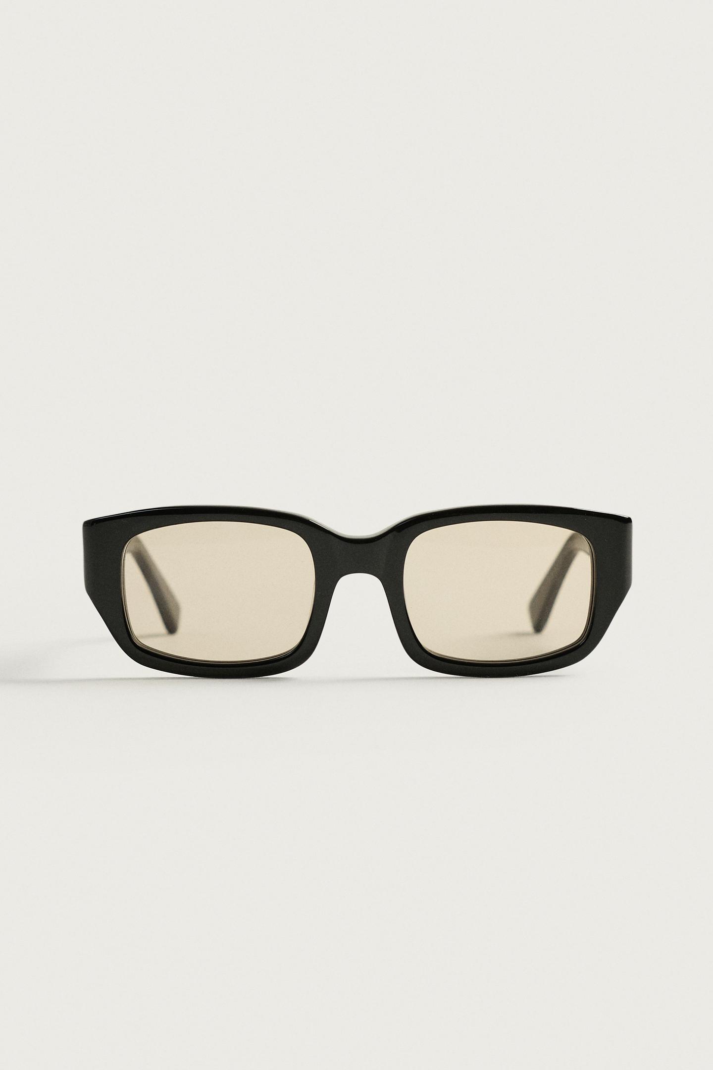 Мужские солнцезащитные очки Zara Rectangular Sunglasses, цвет: Чёрный — фото 4