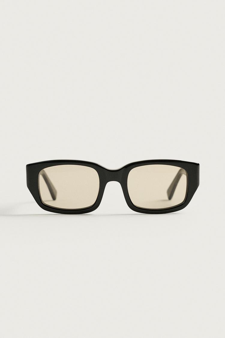 RECTANGULAR SUNGLASSES — Black
