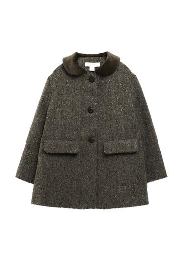 Zara 6-10 YEARS / VELVET COLLAR WOOL COAT LIMITED EDITION - Mink