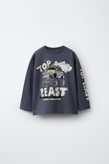 MONSTERS WHEELS © プリントTシャツカーボングレーZaraのMONSTERS WHEELS © プリントTシャツ - カーボングレー