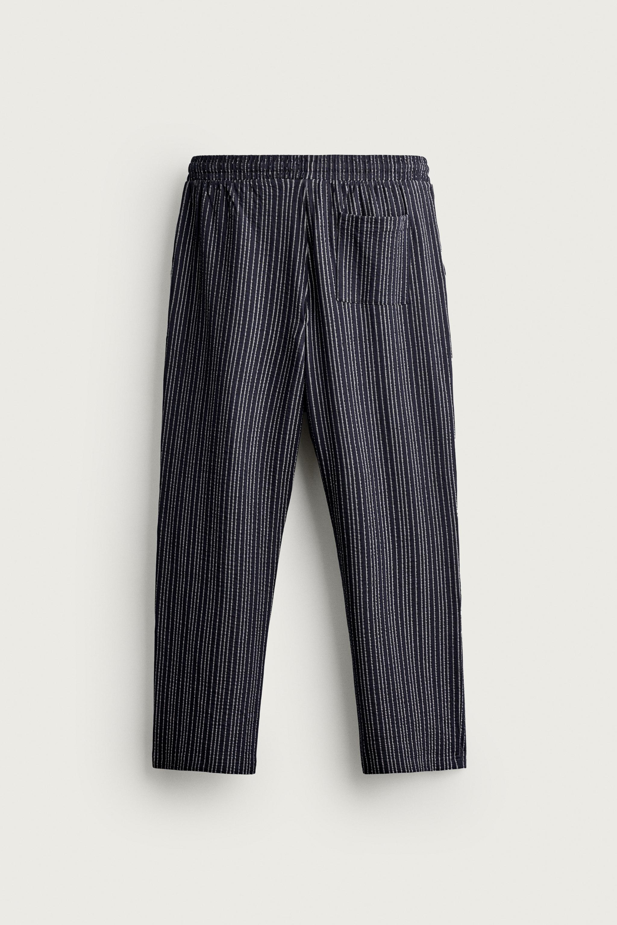 PANTALON DÉCONTRACTÉ SEERSUCKER CONTRASTE