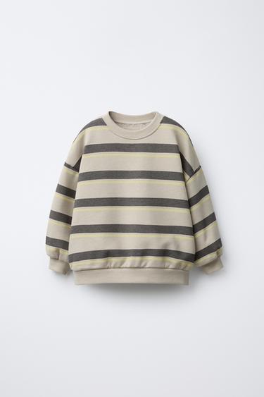 STRIPED SWEATSHIRT - Beige by Zara