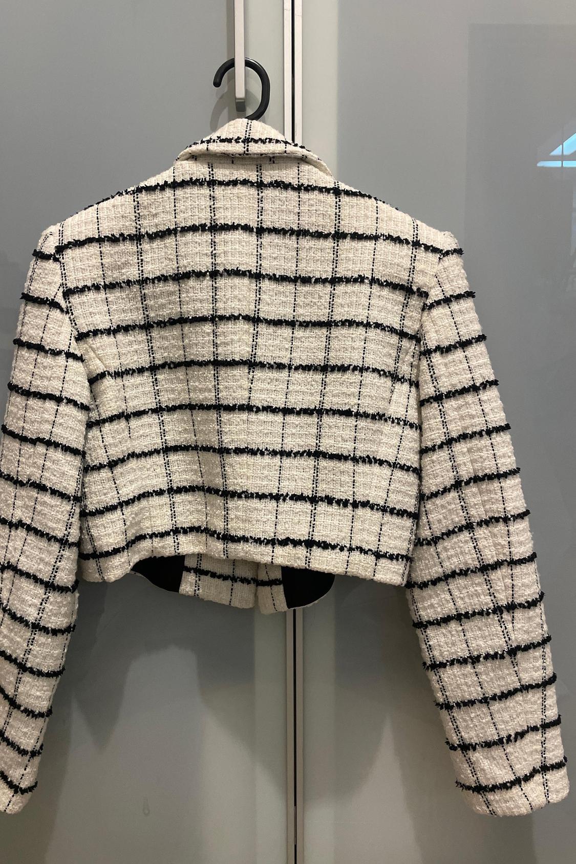 CROPPED CHECKED BLAZER - Image 4