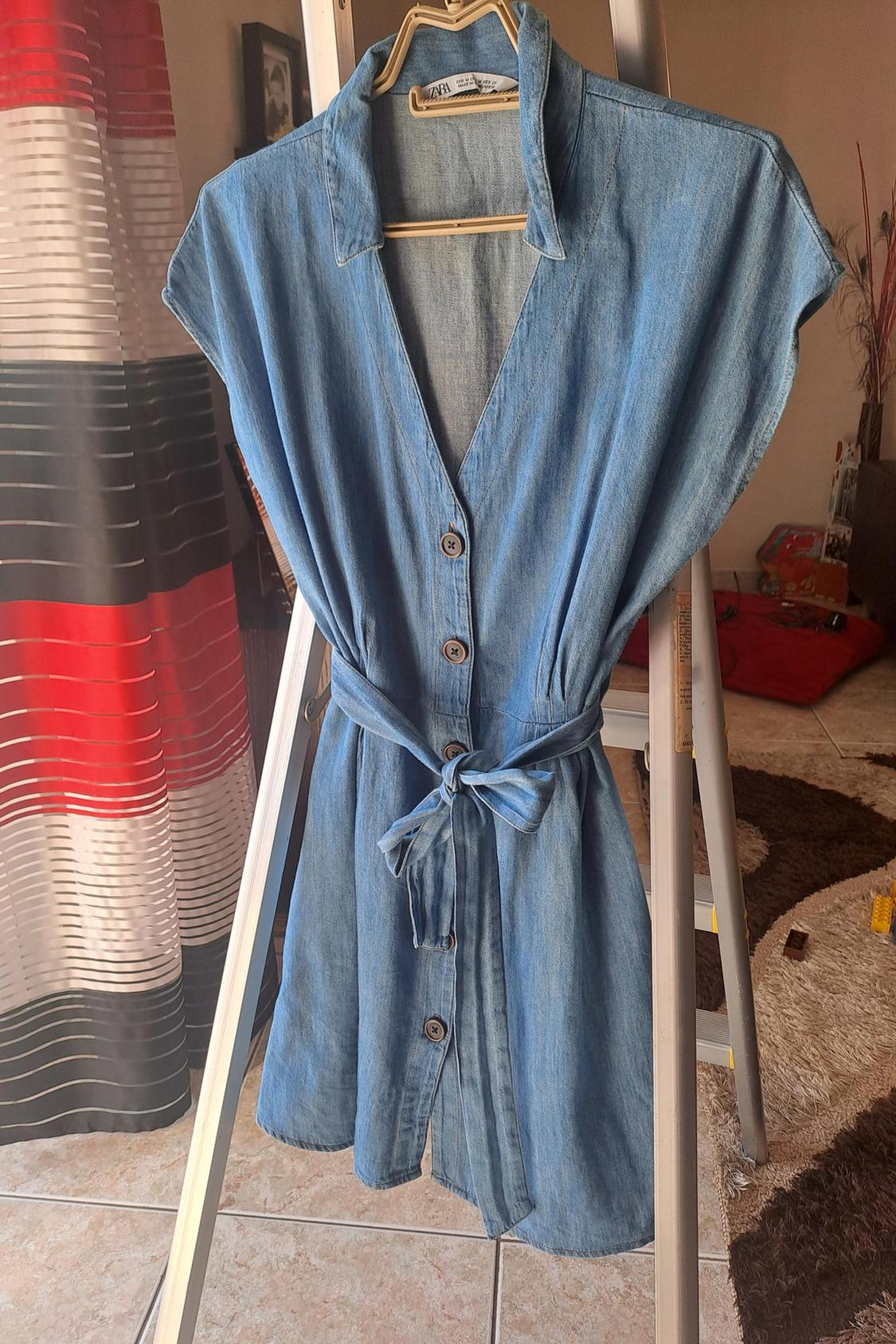 DENIM DRESS WITH BELT - Image 3