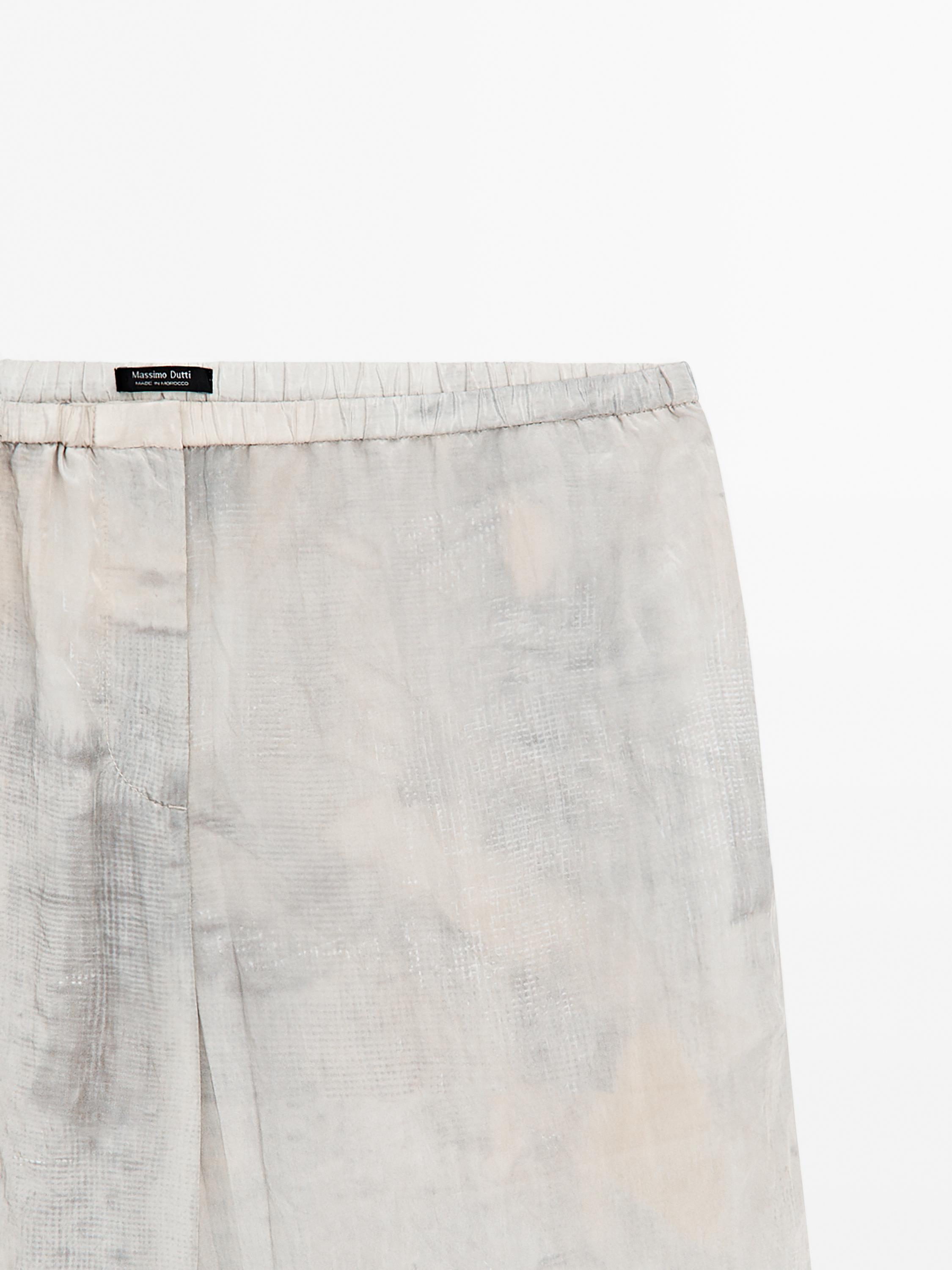 Pantalon droit fluide imprimé