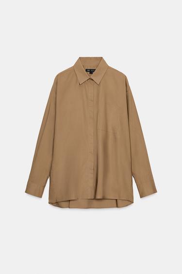 OVERSIZE SHIRT ZW COLLECTION - Caramel by Zara