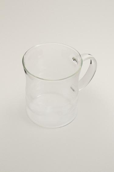 BOROSILICATE GLASS MUG WITH RAISED DESIGN - Transparent by Zara - Image 1