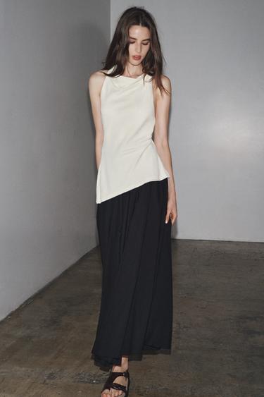 ZW COLLECTION COMBINED HALTER DRESS - Black by Zara