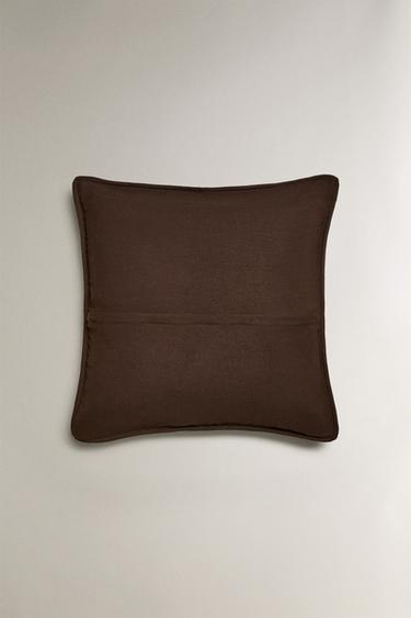 MICROFIBRE CUSHION COVER FOR QUILTS - Dark brown by Zara - Image 2