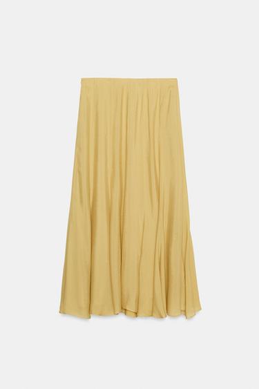 JUPE LONGUE FLUIDE - Moutarde de Zara - Image 6