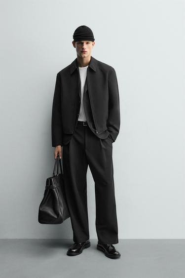 STRUCTURED CROPPED FIT JACKET - Black by Zara - Image 0