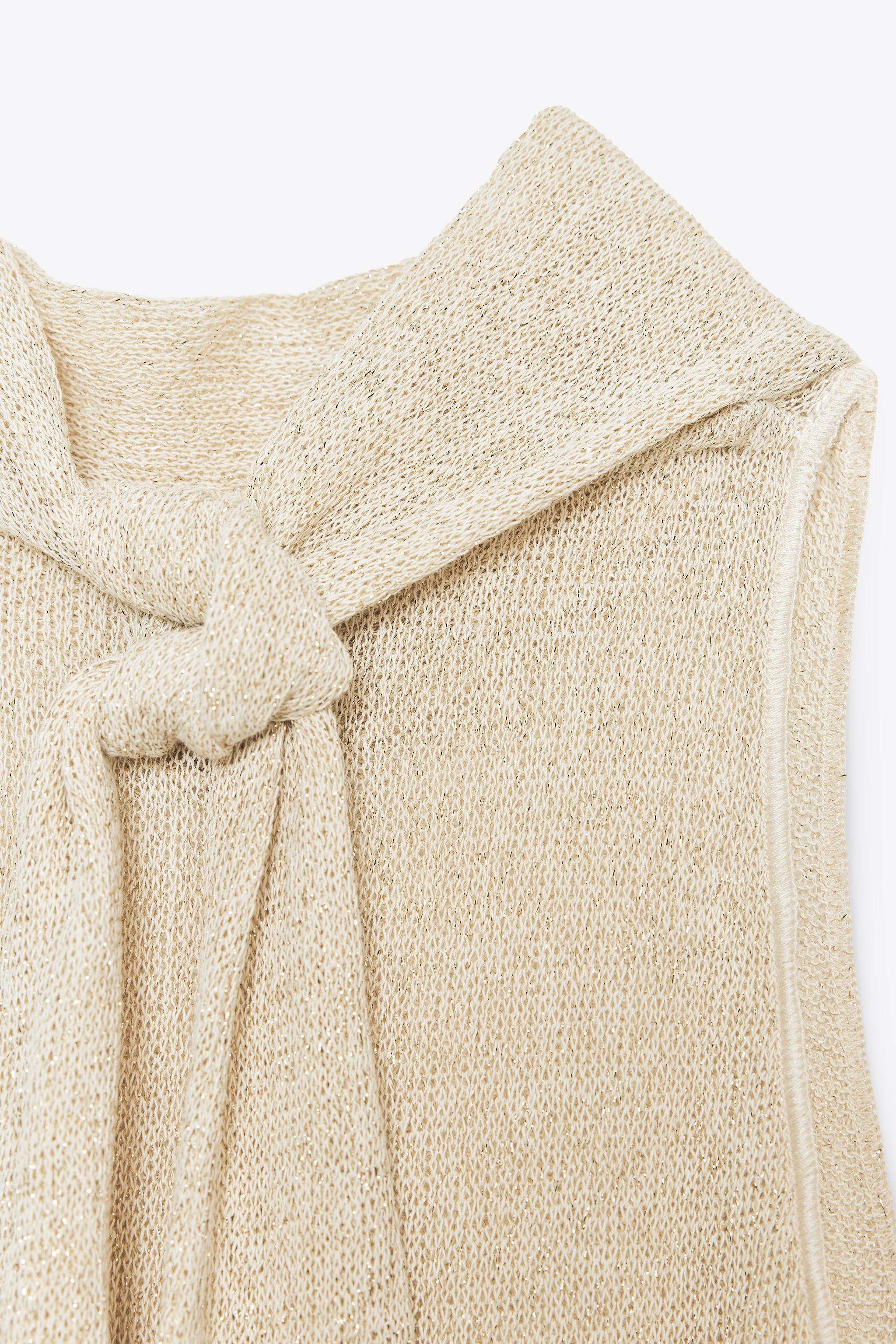 HALTER TOP WITH METALLIC THREAD - Golden | ZARA United States