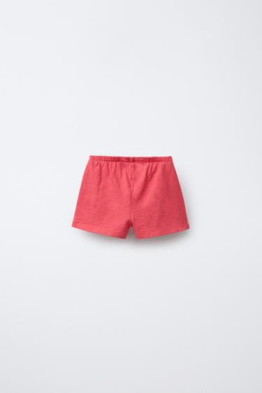 TEXTURED BERMUDA SHORTS - Red by Zara - Image 1