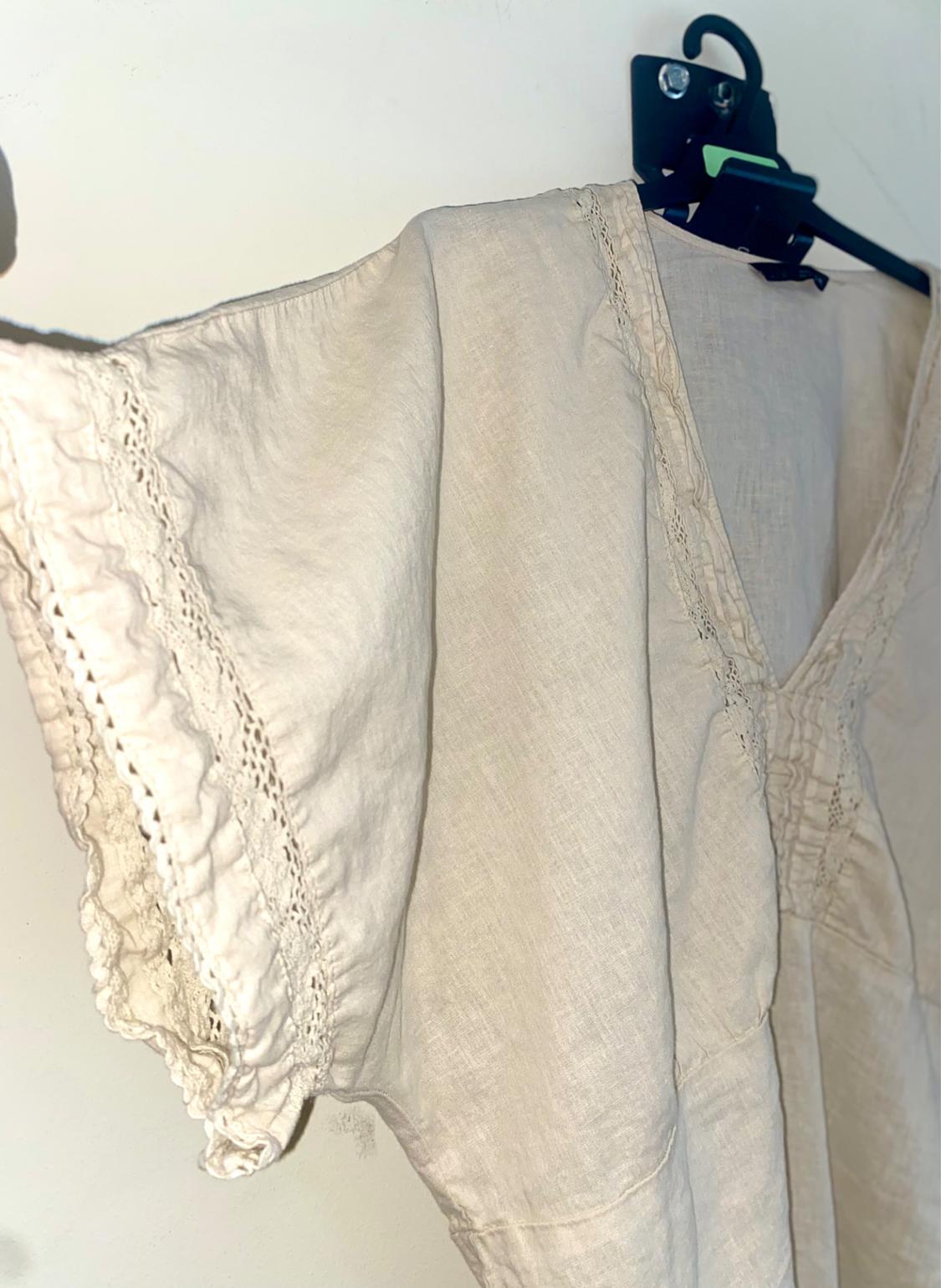 LACE TRIM LINEN BLEND TOP - Image 4