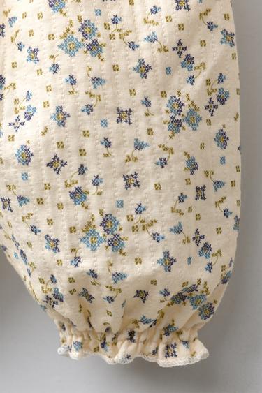 FLORAL TEXTURED TROUSERS - Ecru by Zara - Image 3