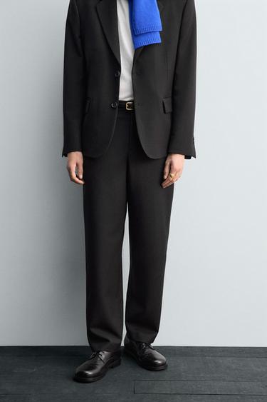 Zara LIMITED EDITION SUIT PANTS - Black