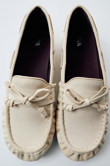 ШКІРЯНІ ЛОФЕРИ ЗІ ЗБОРКАМИ -  Zara