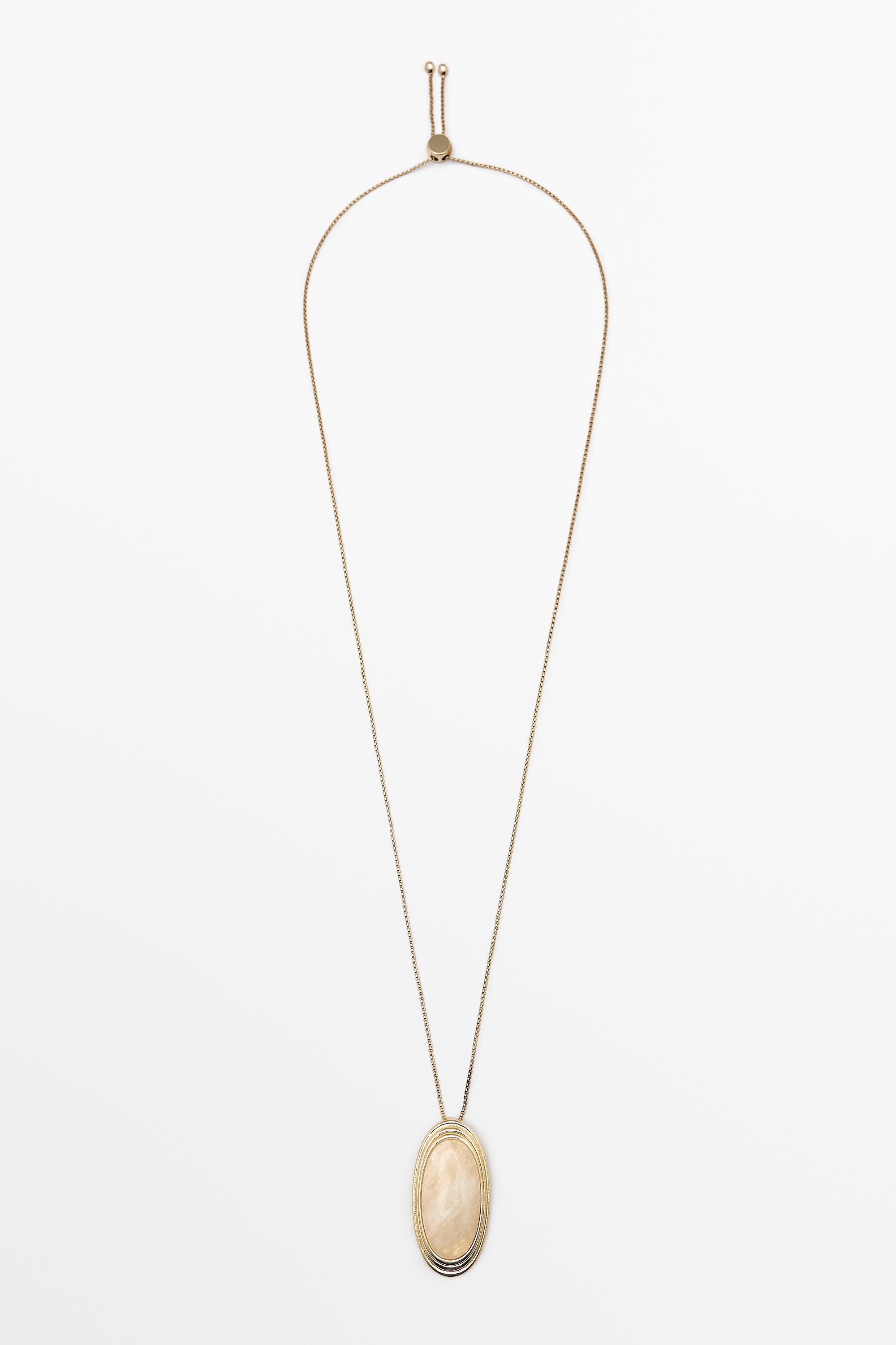 Collier pendentif pierre de quartz ovale