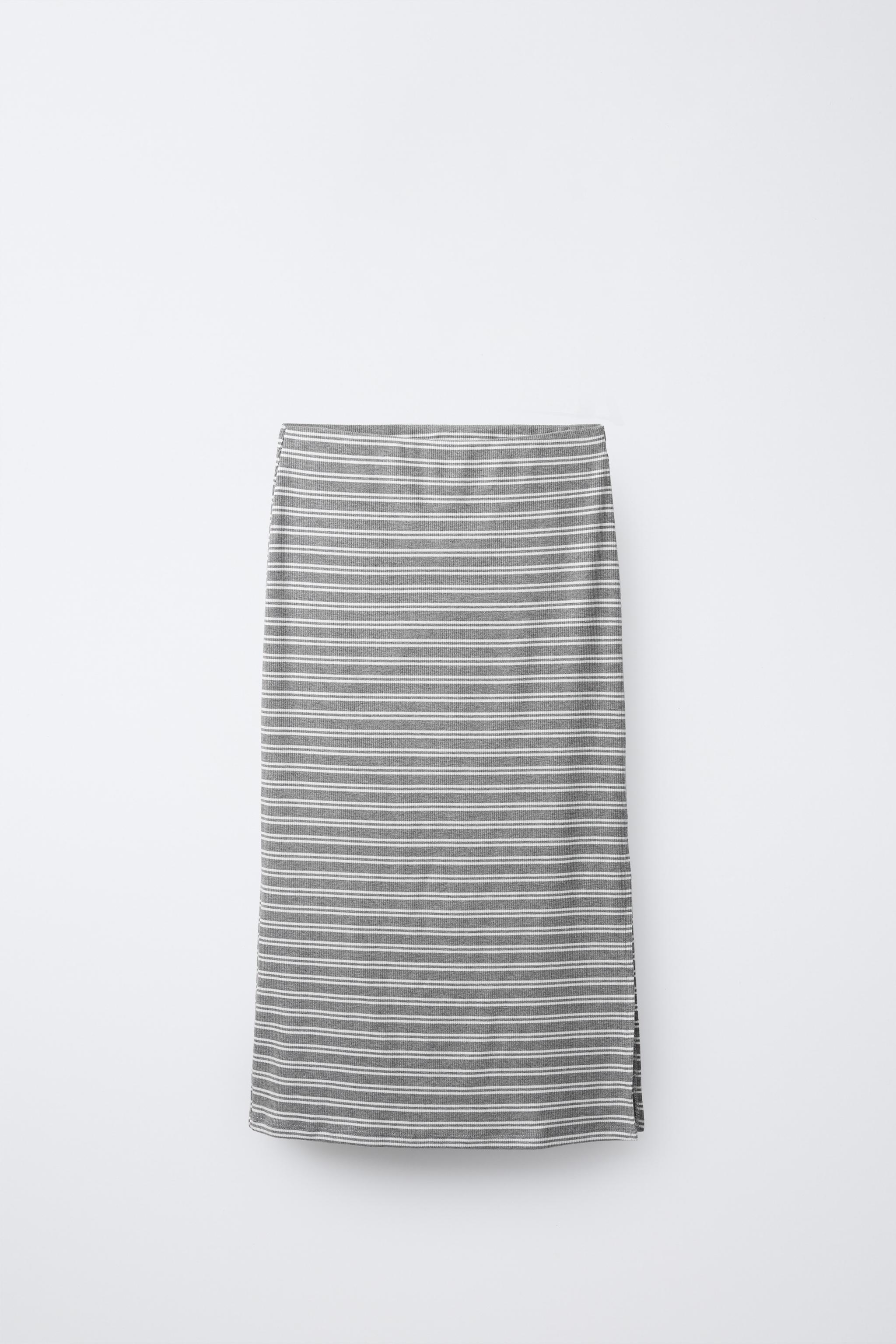 ZARA ストライプ柄ミディ丈スカート 1255/437 ZARA】ストライプ柄ミディ丈スカート 1255/437/094 (ZARA