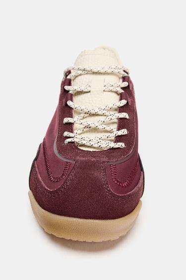 CONTRAST SNEAKERS - Burgundy Red by Zara - Image 2