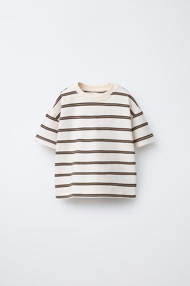ФУТБОЛКА В ПОЛОСКУ — СВЕТЛО-КОРИЧНЕВЫЙ от Zara