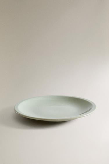 ENAMELLED STONEWARE DINNER PLATE - Sea green by Zara - Image 1