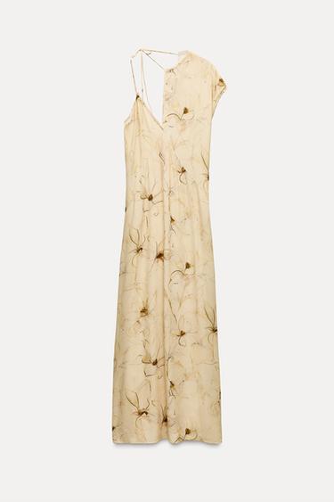 Zara LONG PRINTED DRESS ZW COLLECTION - Light yellow